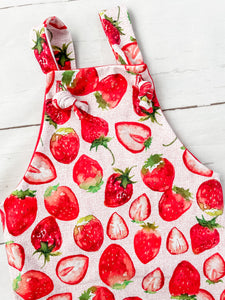 Strawberry Knotted Shortie Overalls