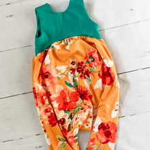 Load image into Gallery viewer, Mustard Floral Alley Cat Romper

