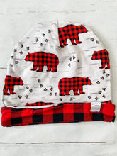 Load image into Gallery viewer, Bear Walk/Plaid Slouchy Beanie

